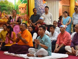 HCM PS TAMANG'S VISIT TO SHREE KRISHNA PRANAMI MANGALDHAM